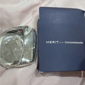 Merit Beauty Silver Compact Mirror